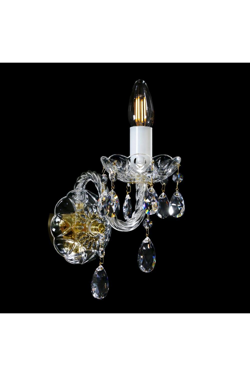 Luxury Crystal Candle Style Wall Sconce – Polished Finish