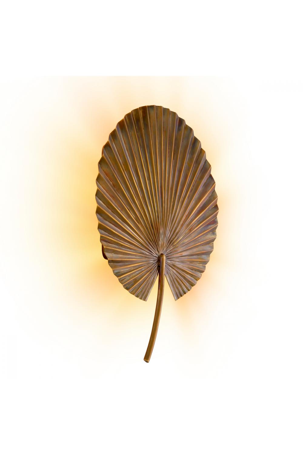 Luxury Vintage Brass Fan-Inspired Sculptural Wall Lamp