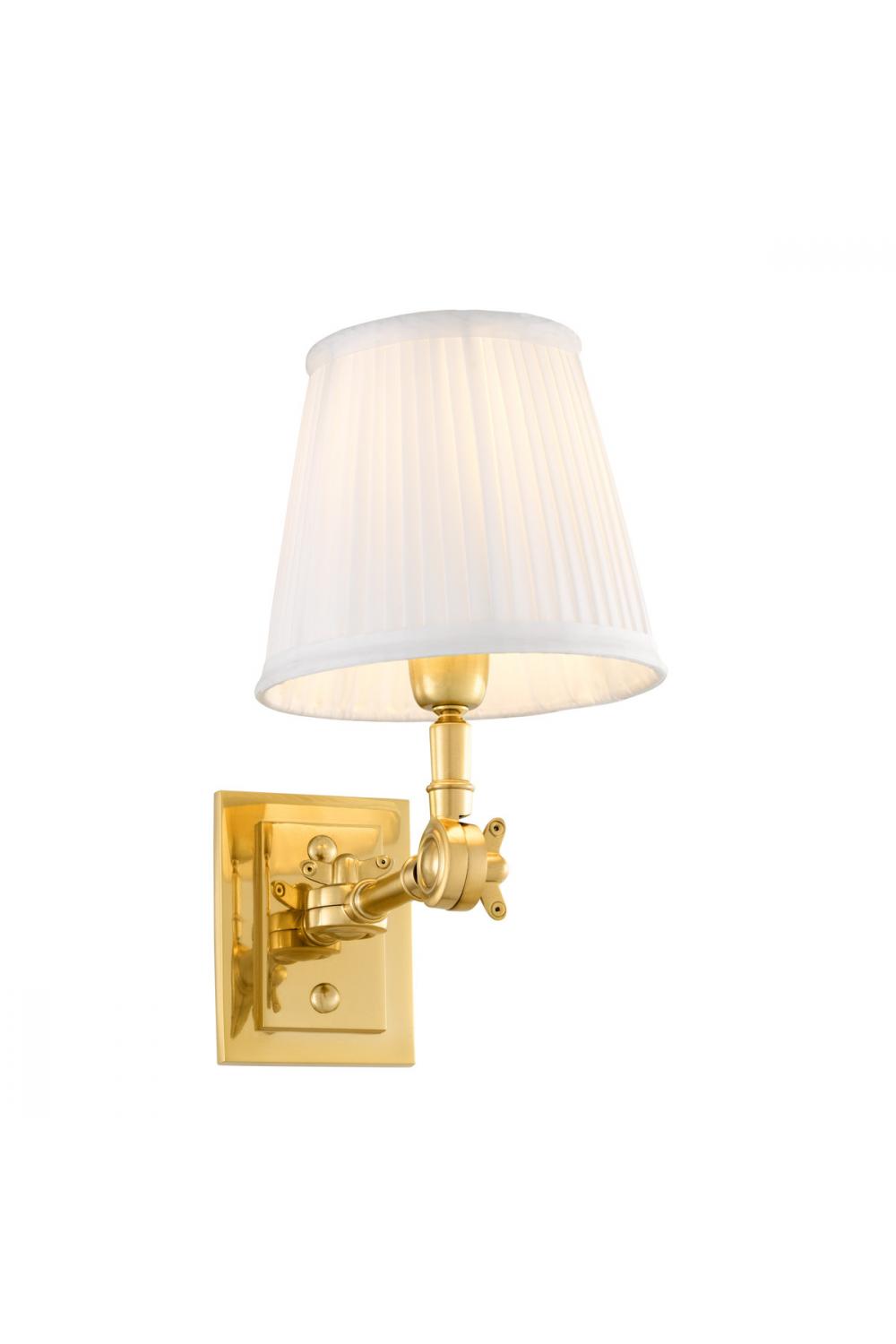 Luxury Gold Finish Adjustable Arm Wall Lamp with Shade