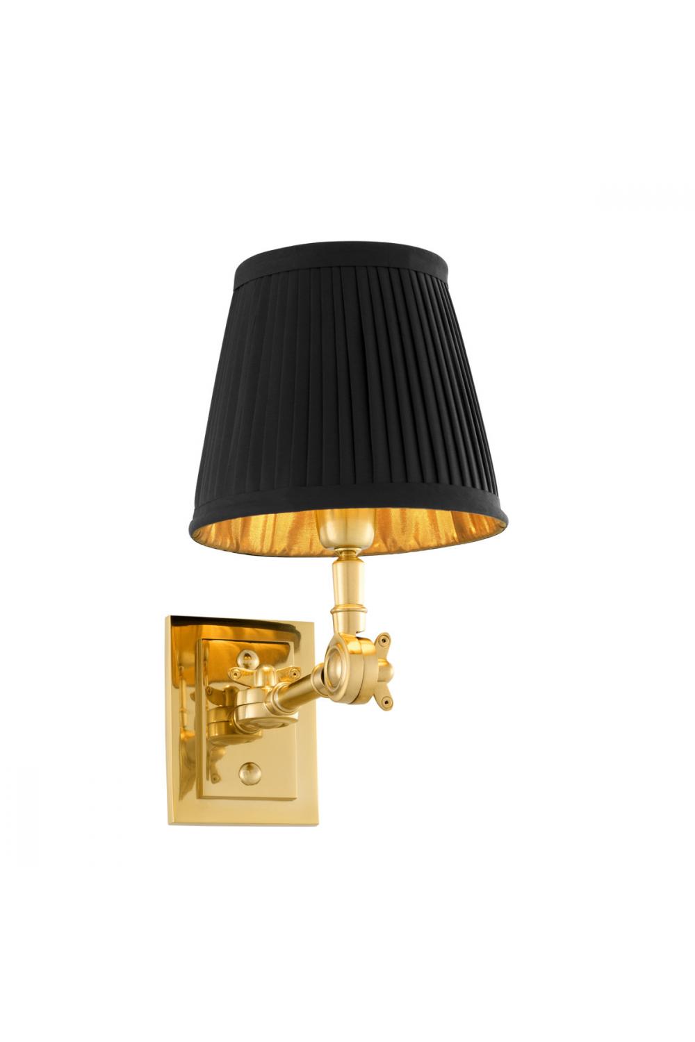 Luxury Gold Finish Adjustable Arm Wall Lamp with Shade