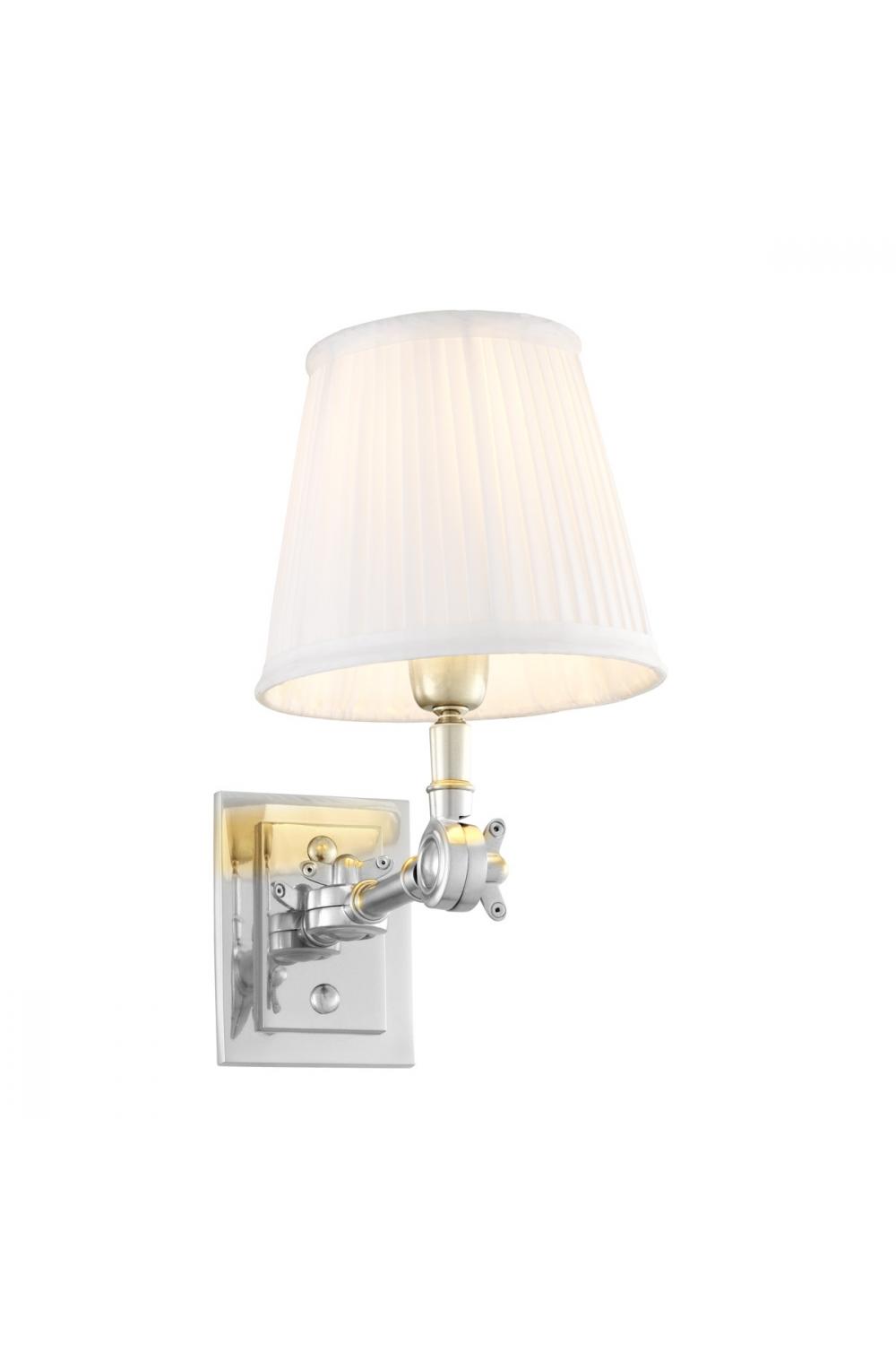 Luxury Nickel Finish Adjustable Arm Wall Lamp with Shade