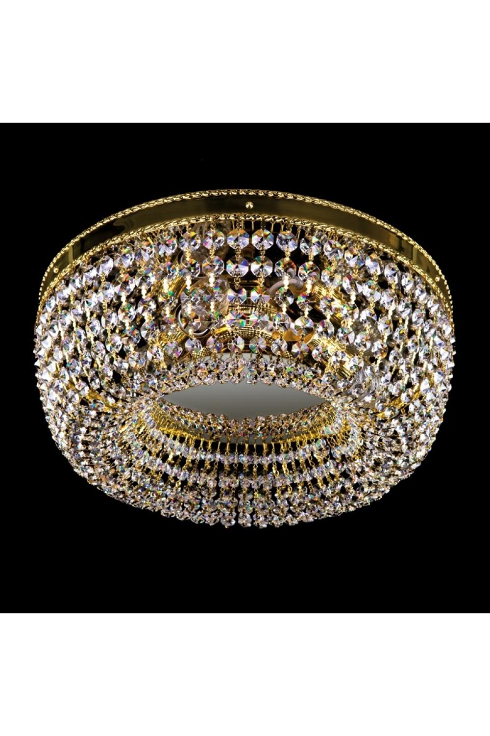 Luxury Crystal Basket Ceiling Chandelier with Elegant Metal Finish