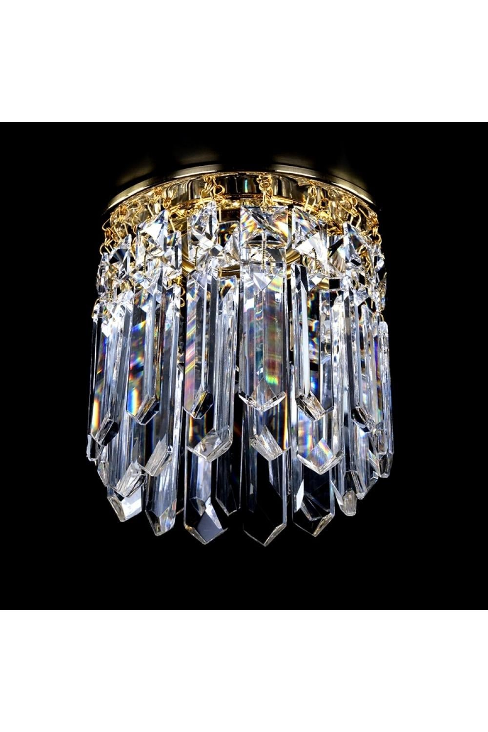 Luxury Crystal Prism Drop Ceiling Chandelier with Multi-Finish Frame