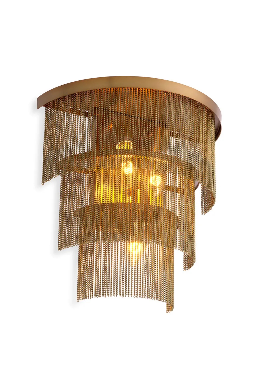 Luxus Art Deco Kaskadierende Metallkette Wandlampe von Luxury Group International