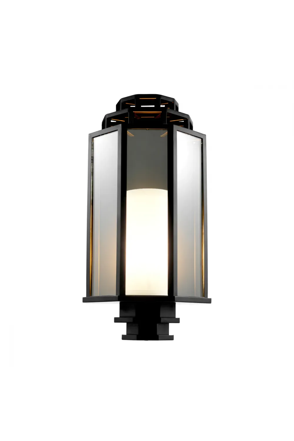 Luxury Black Finish Clear Glass Architectural Wall Lamp