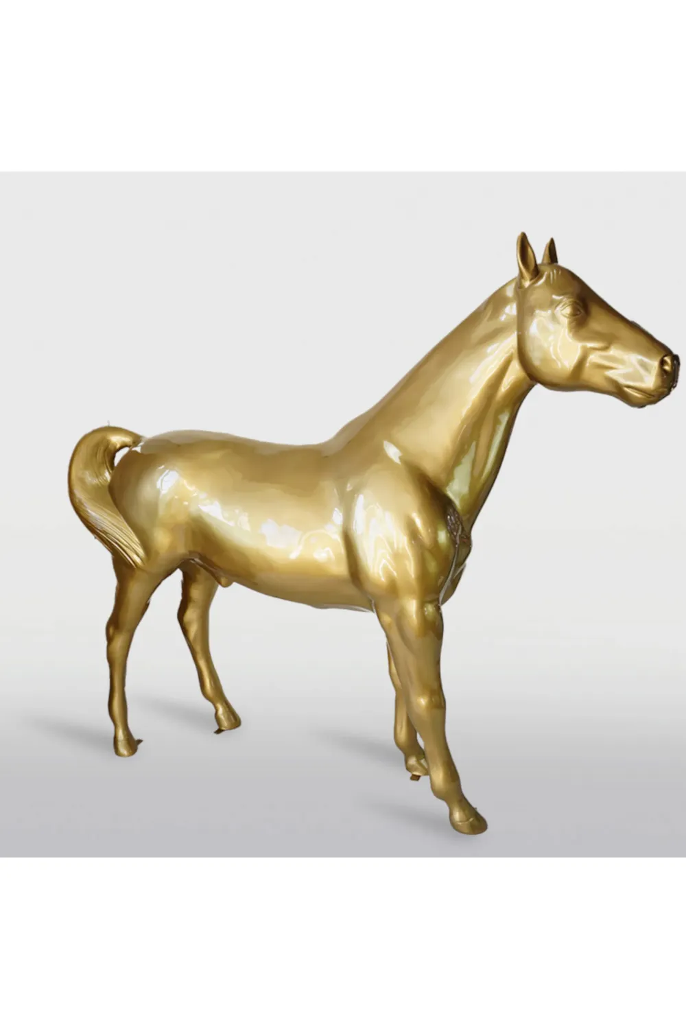 Luxury Life-Size Metallic Horse Decorative Sculpture – 200cm
