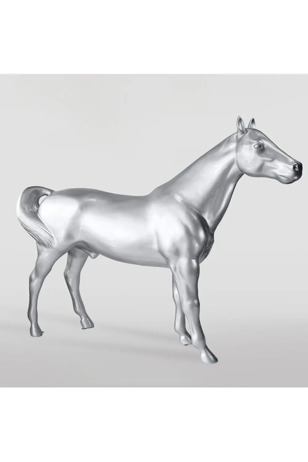 Luxuriöse lebensgroße metallische Pferde-Dekorskulptur – 200 cm