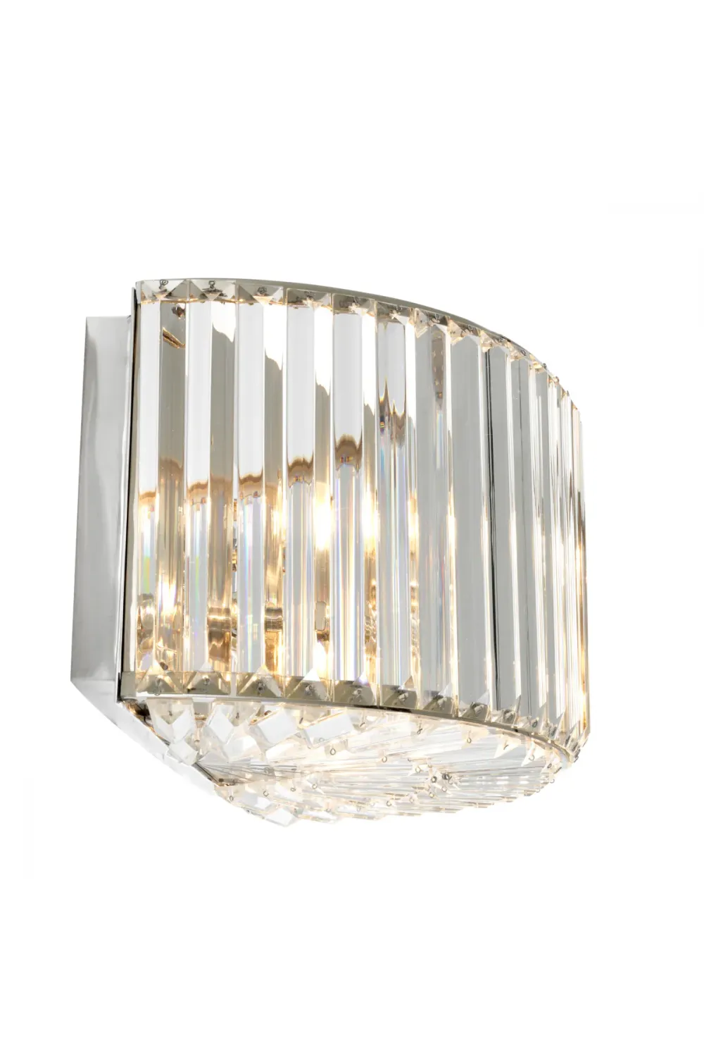 Luxury Nickel Finish Crystal Glass Designer Wall Lamp