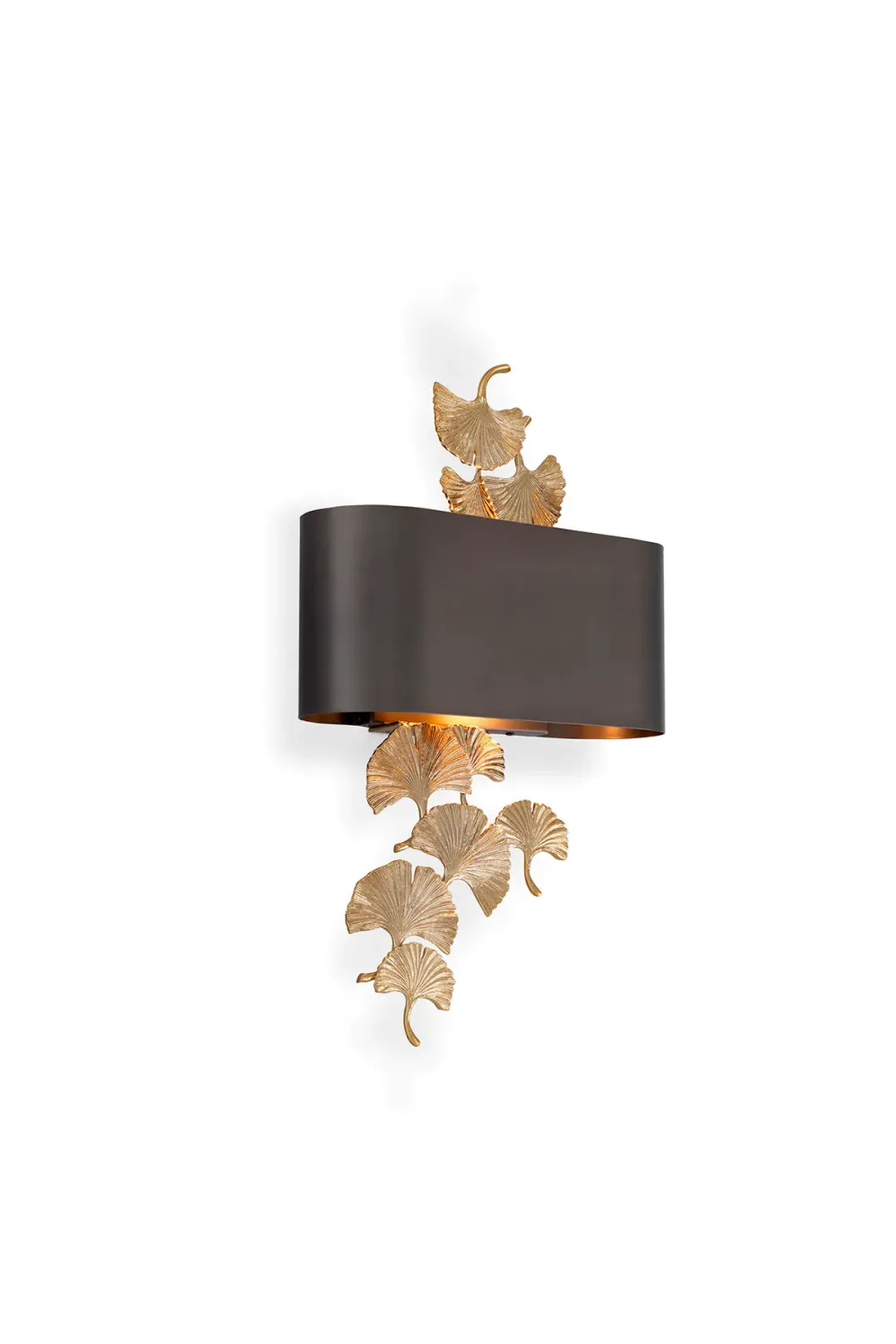 Luxury Gold Finish Wall Lamp with Bronze Shade Accent