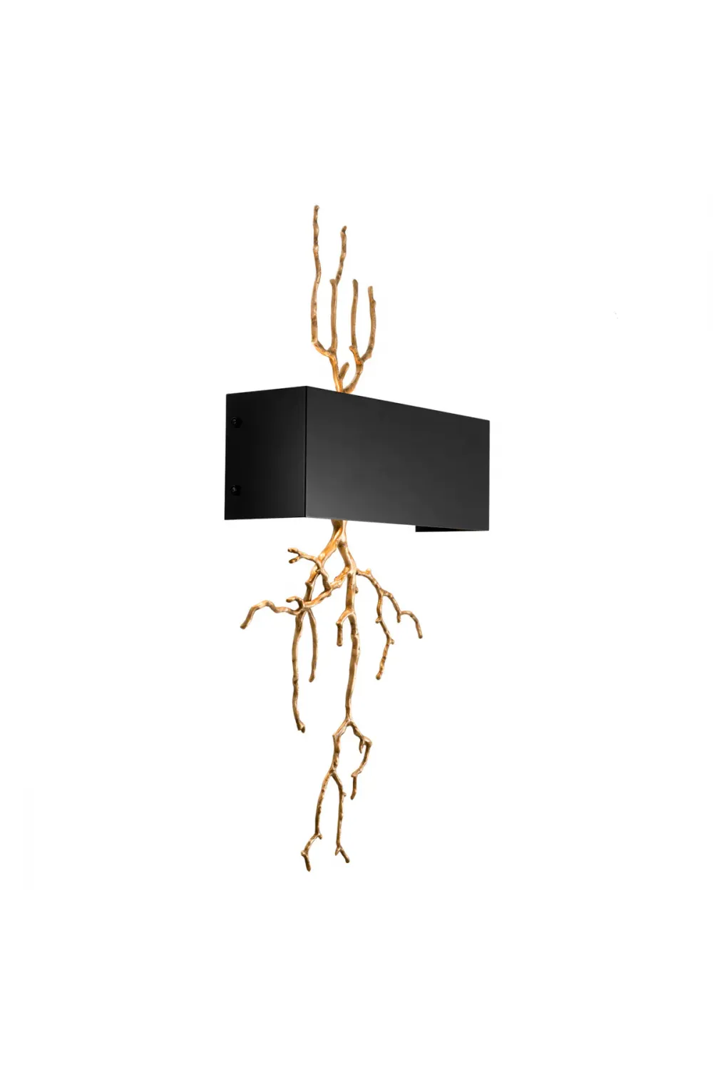 Luxury Antique Brass Wall Lamp with Black Rectangular Shade