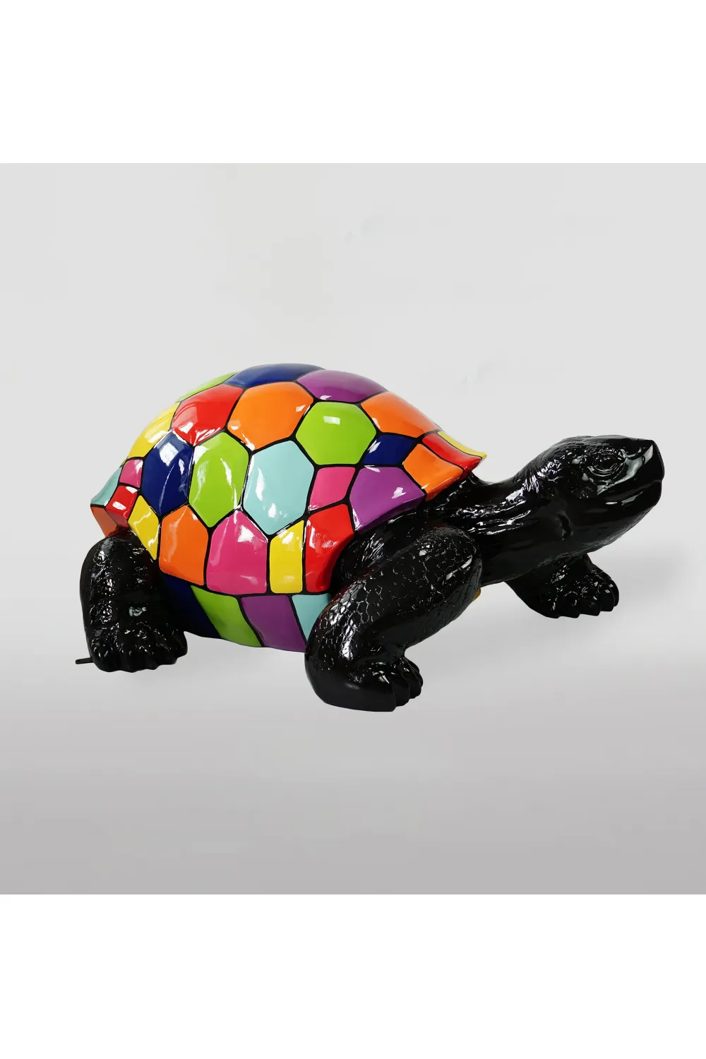 Luxuriöse mehrfarbige Gehende Schildkröten-Dekorskulptur – 63 cm