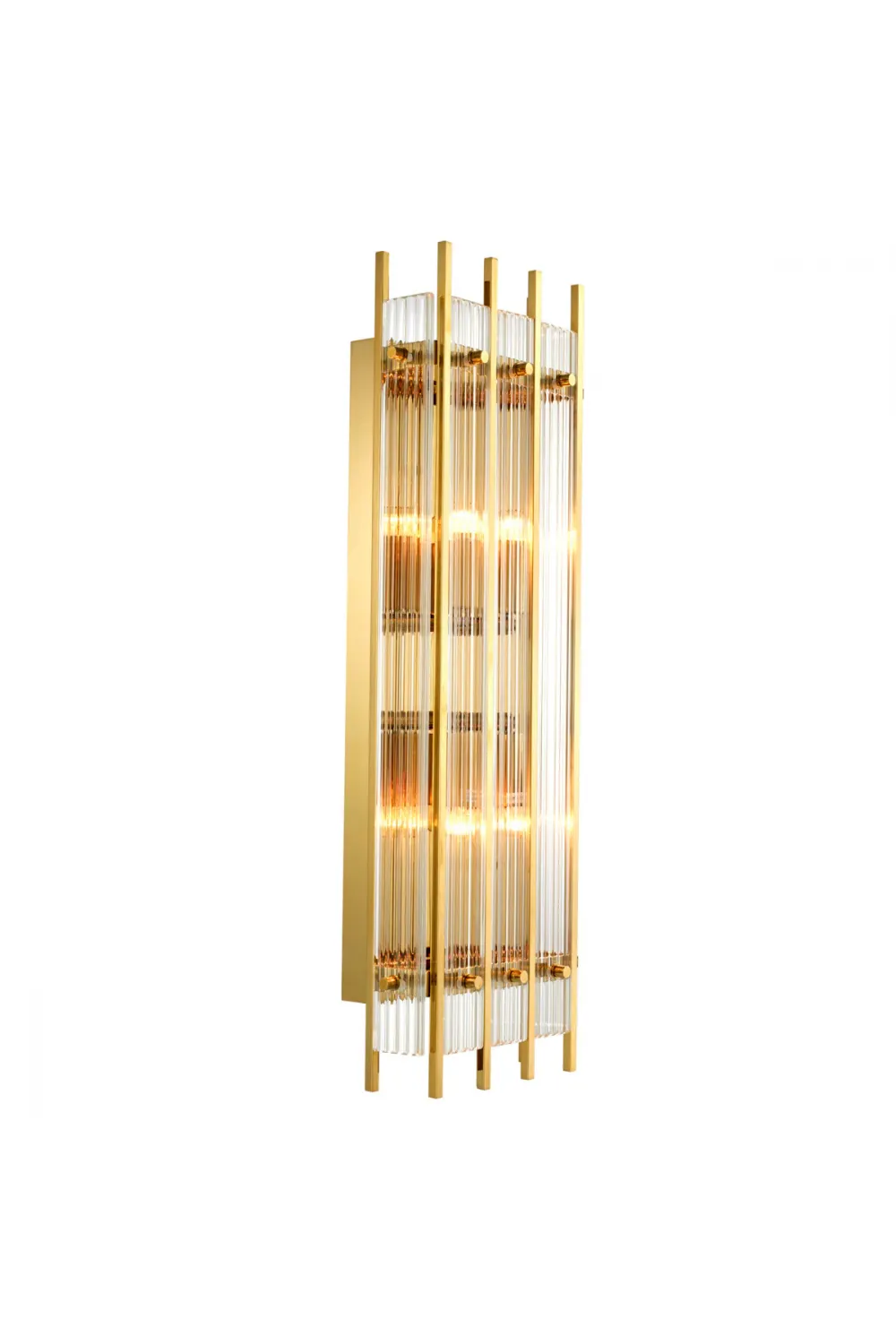 Luxury Gold Finish Linear Clear Glass Wall Lamp