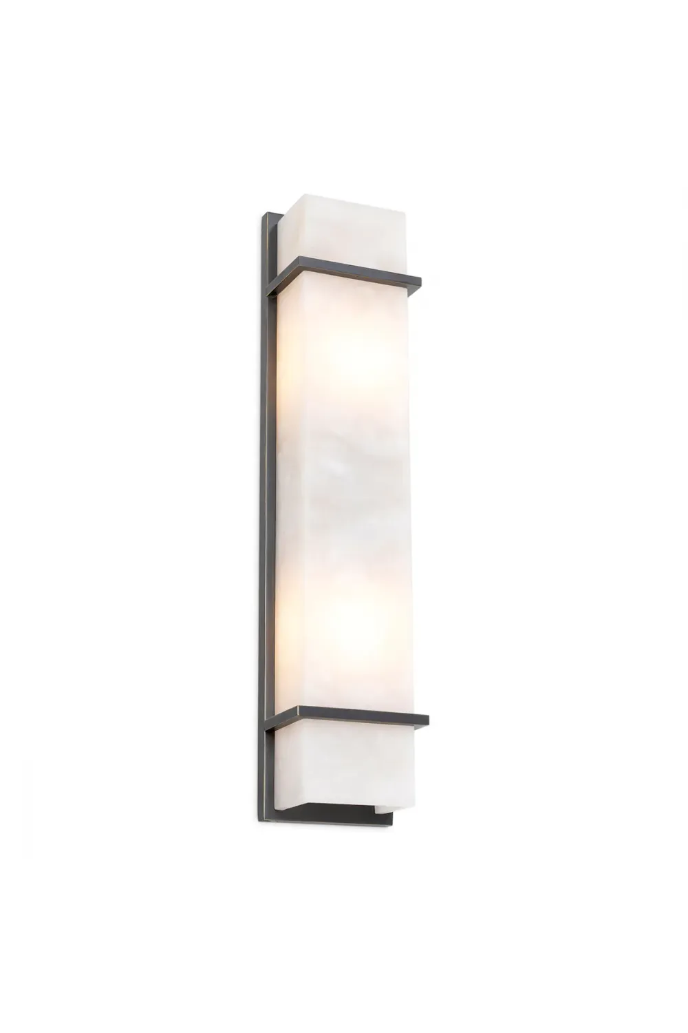 Luxury Alabaster Wall Lamp with Bronze Highlight Accents