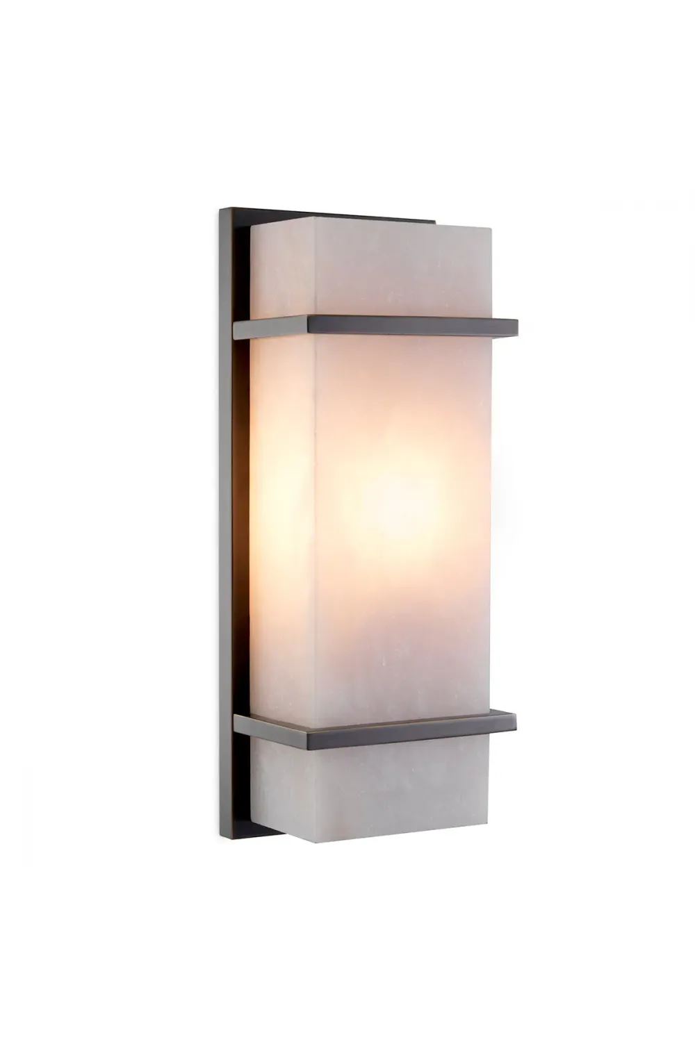Luxury Alabaster Wall Lamp with Bronze Highlight Finish