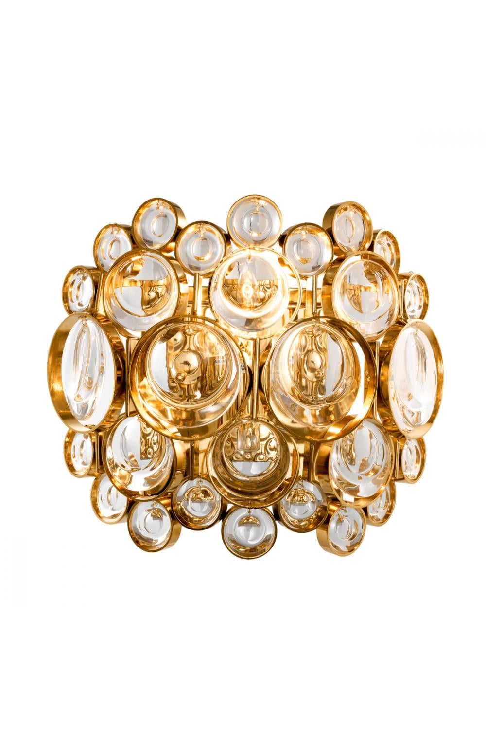 Luxury Gold Finish Wall Lamp with Clear Glass Form