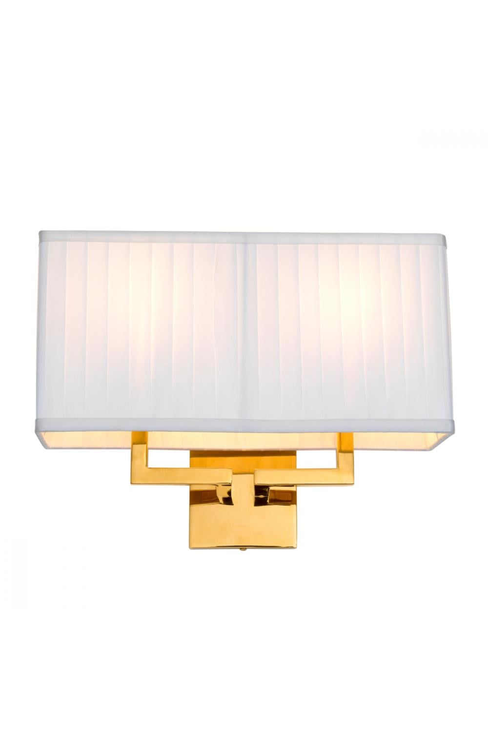 Luxury Gold Finish Wall Lamp with Pleated White Shade