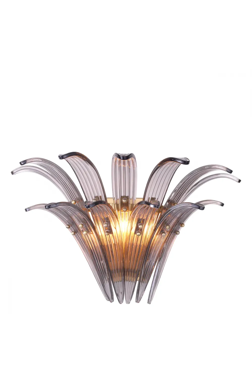 Luxury Tropical Treetop Design Wall Lamp in Smoke Glass