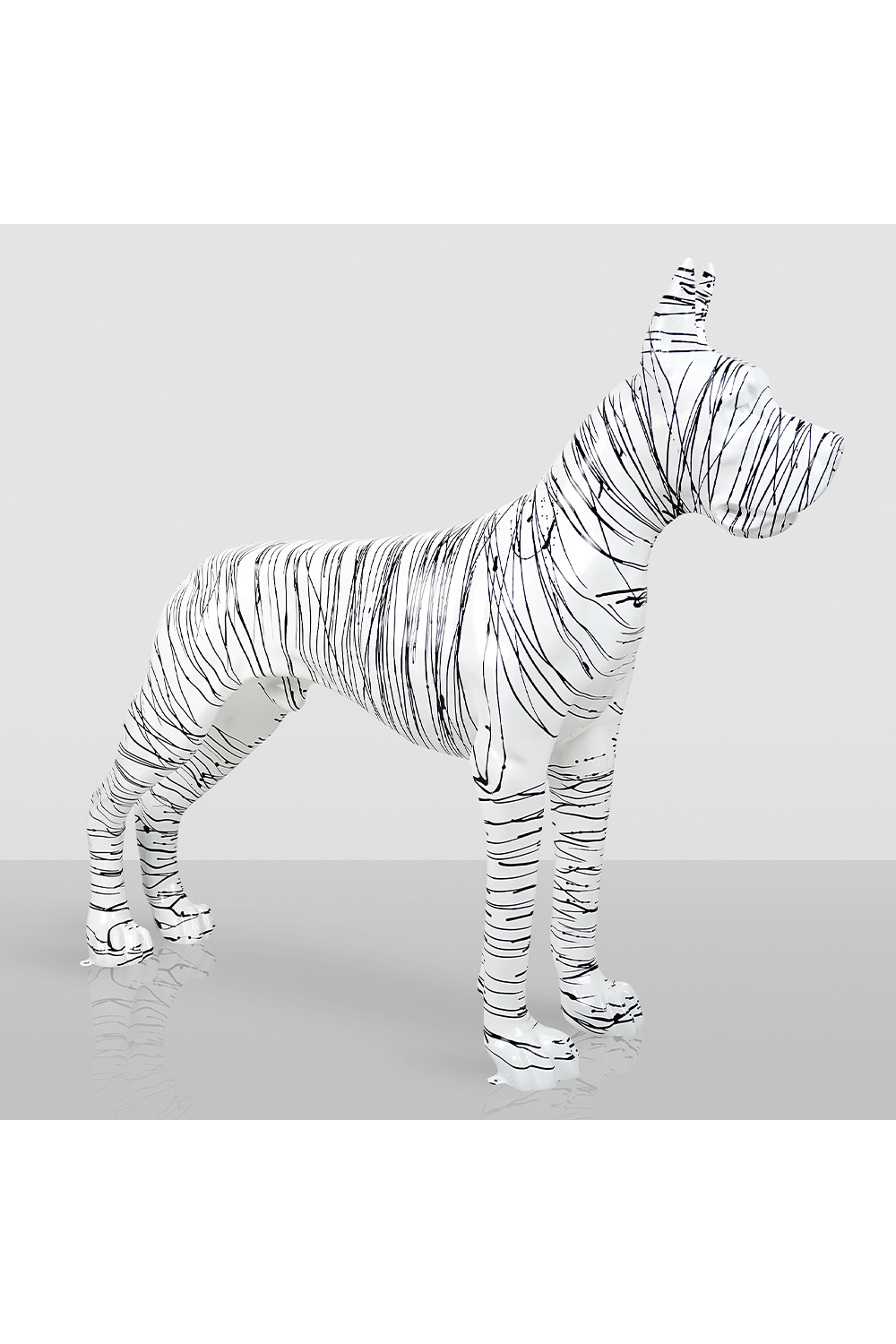 Luxuriöse Doggen-Skulptur mit Lackierung in Hochglanzoptik von Luxury Group International