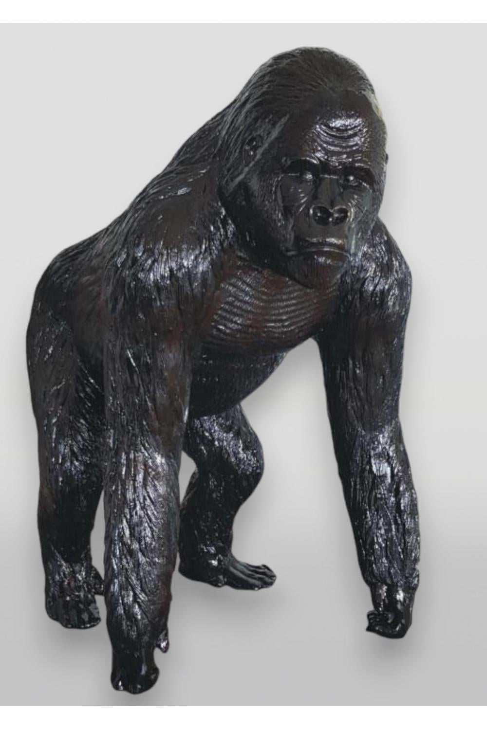 Luxury Fiberglass Standing Gorilla Sculpture - Single Color Edition