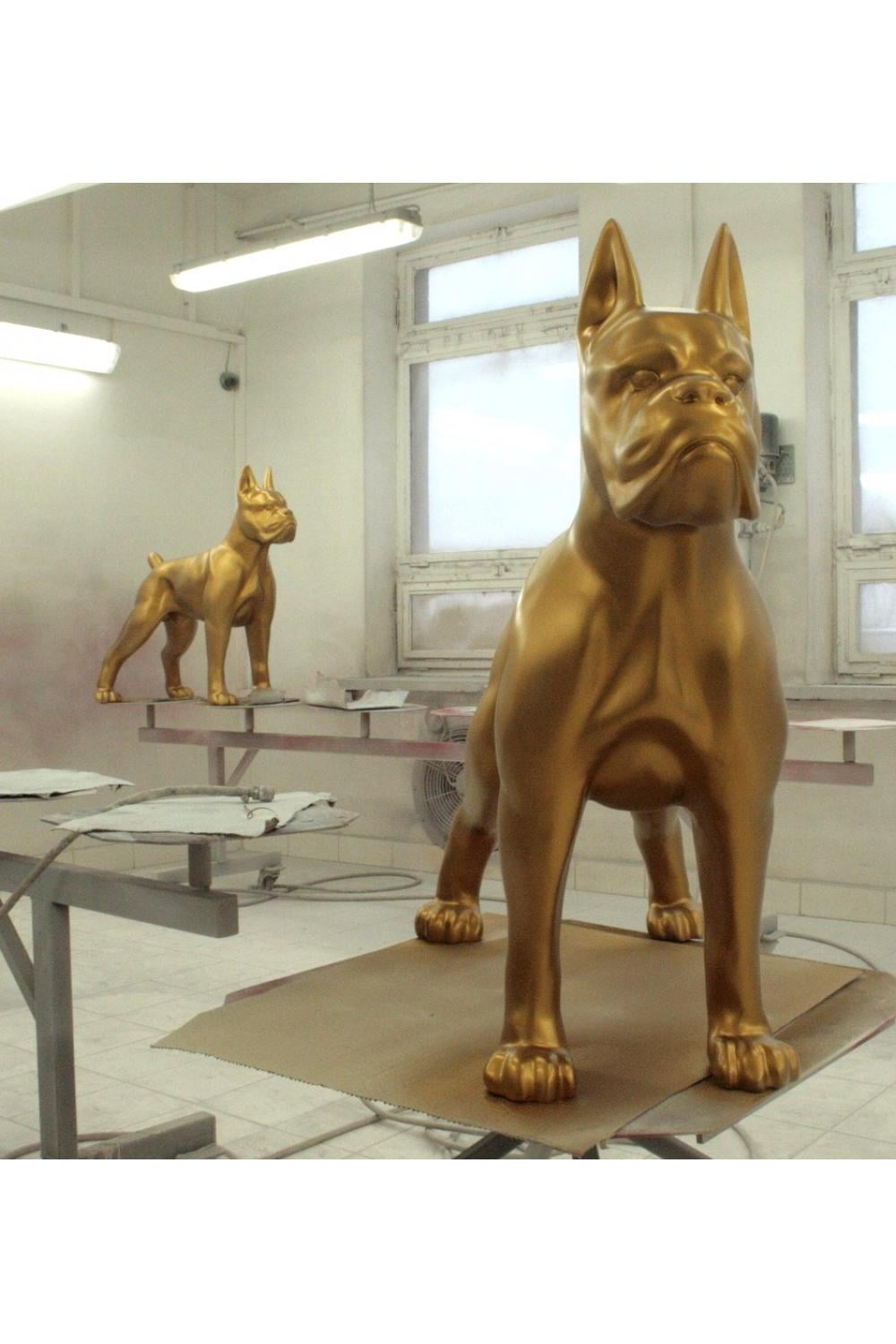 Luxury Single Colored Standing Boxer Dog Sculpture