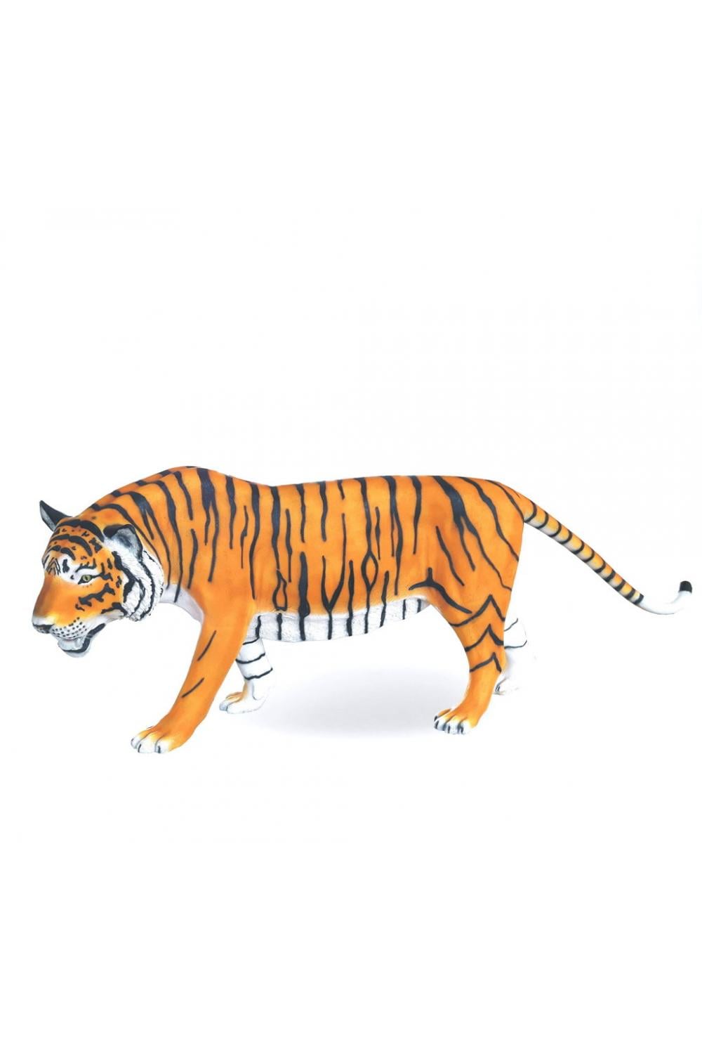 Luxury Fiberglass Standing Tiger Sculpture in Natural Color Edition