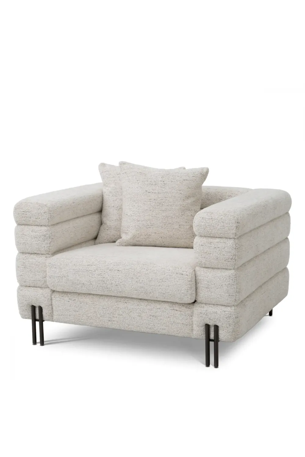 Luxuriöses modernes Einzelsitzer-Sofa mit Messing- und Bronze-Beinen von Luxury Group International