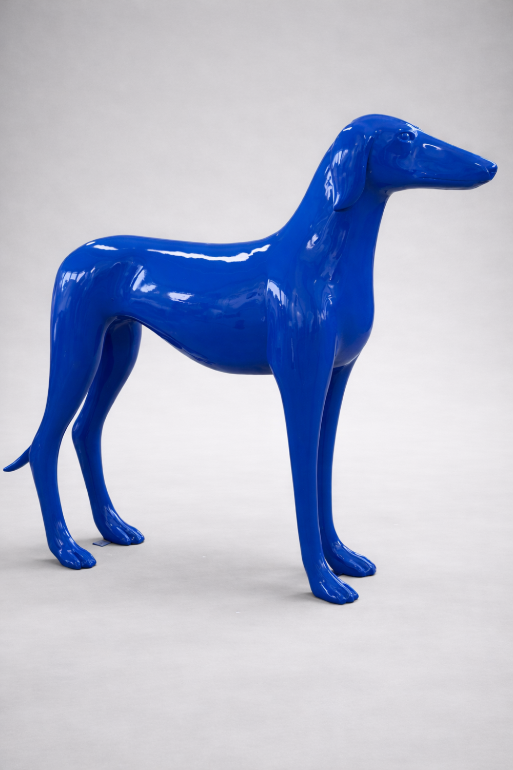 Luxury Fiberglass Single Colored Standing Greyhound Sculpture