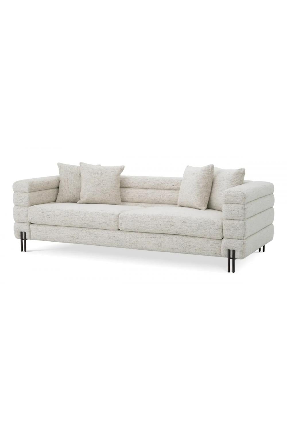 Luxury Contemporary Upholstered Sofa with Bronze or Brass Accents