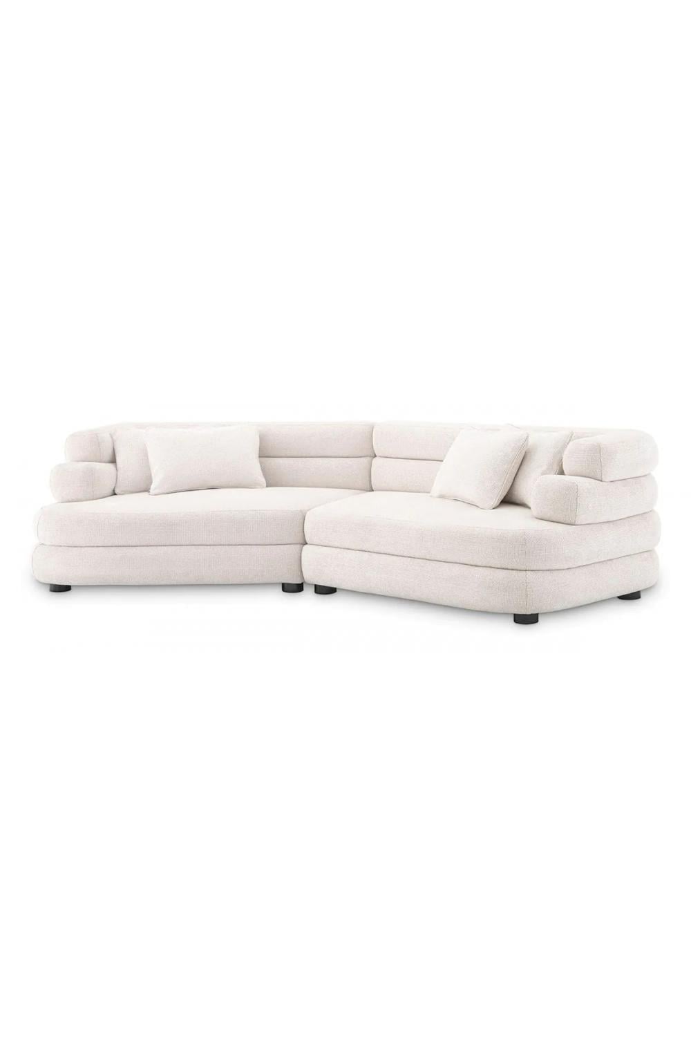 Luxury Modular Sofa in Lyssa Off-White with Black Feet by Luxury Group International