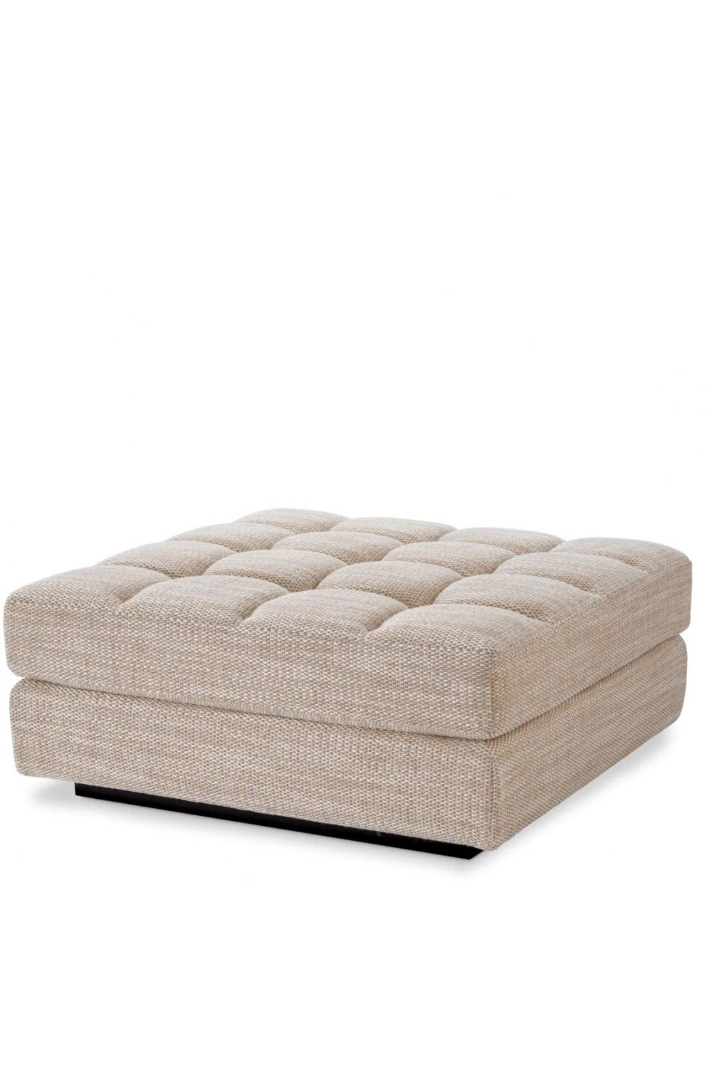 Luxury Modular Upholstered Ottoman Sofa with Black Base