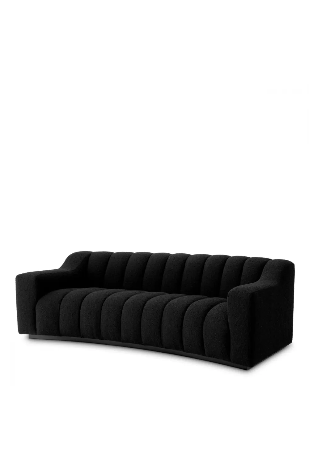 Luxury Curved Upholstered Sofa with Deep Channel Stitching
