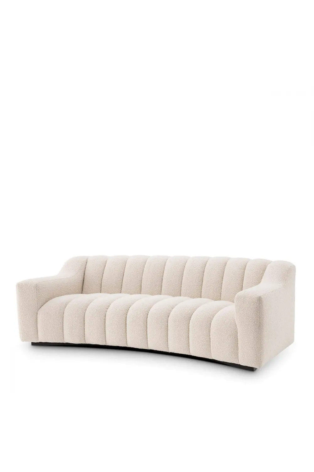 Luxury Curved Upholstered Sofa with Deep Channel Stitching