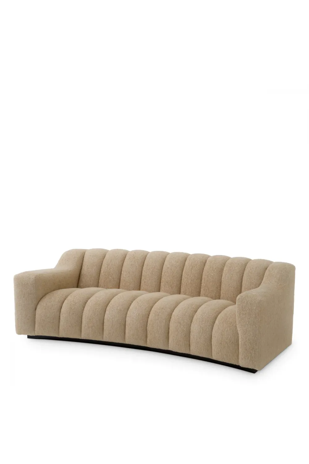 Luxury Curved Upholstered Sofa with Deep Channel Stitching