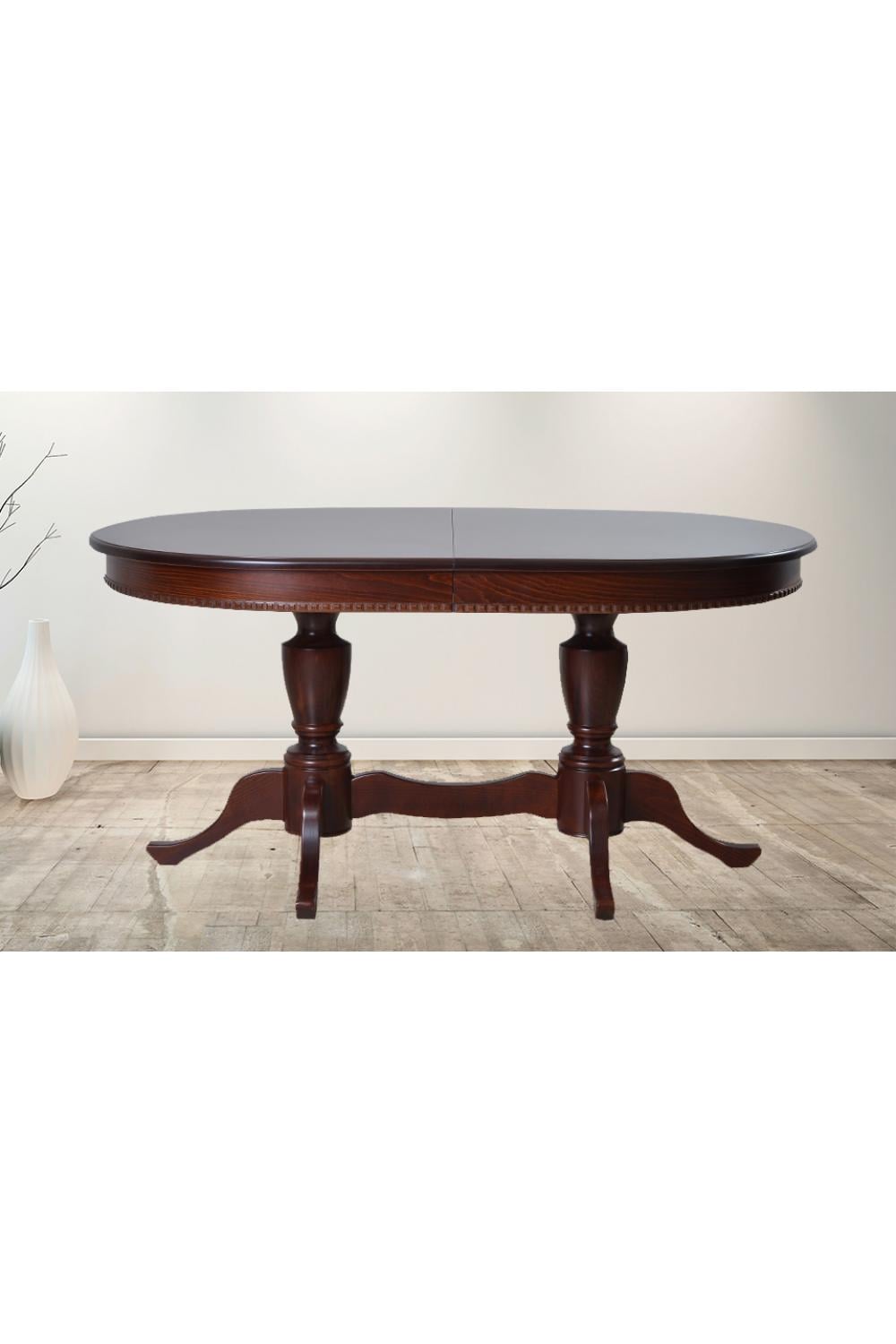 Luxury Extendable Oval Dining Table with Sculpted Pedestal Base