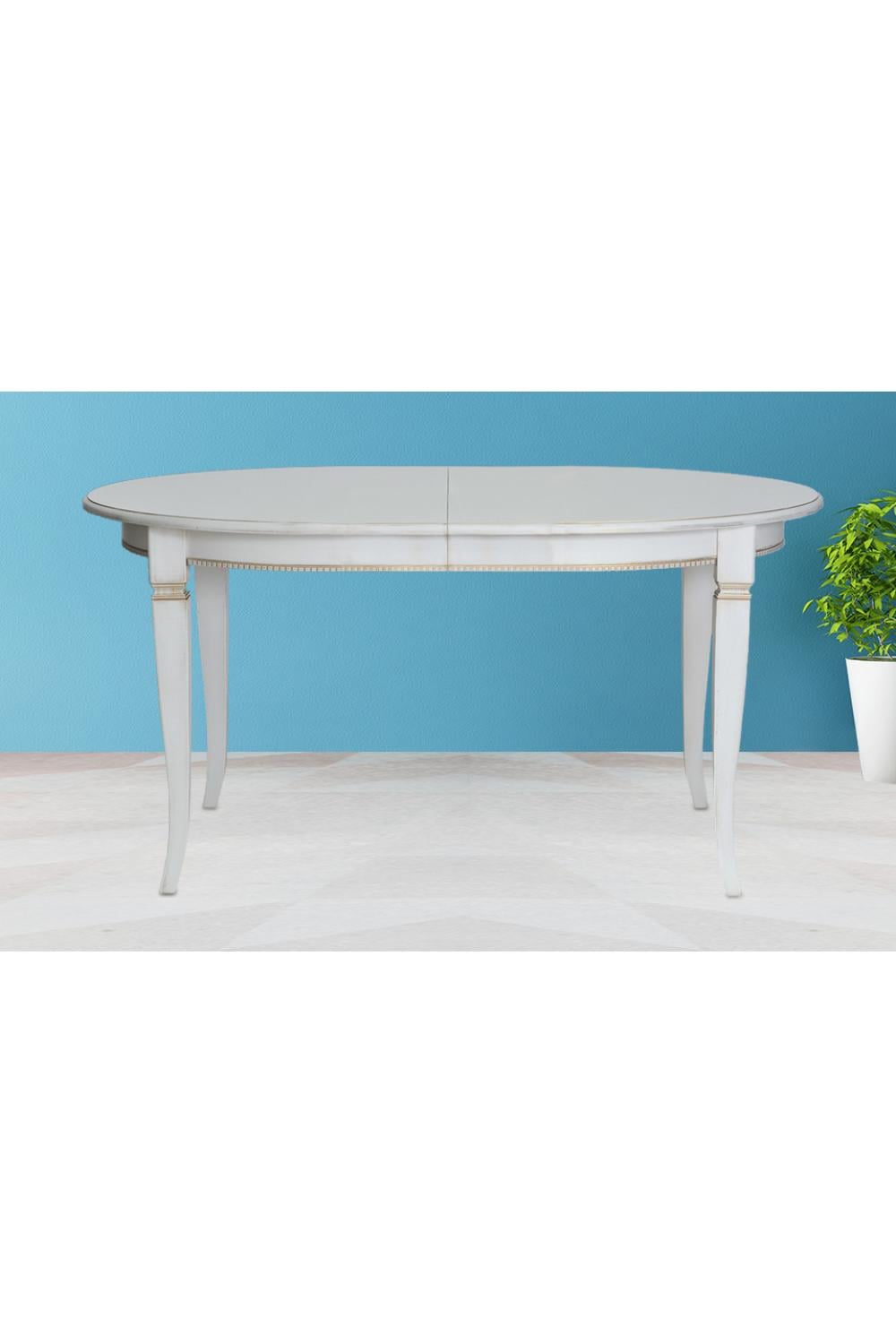 Luxury Classic Oval Dining Table with Decorative Edge in Refined Wooden Finish