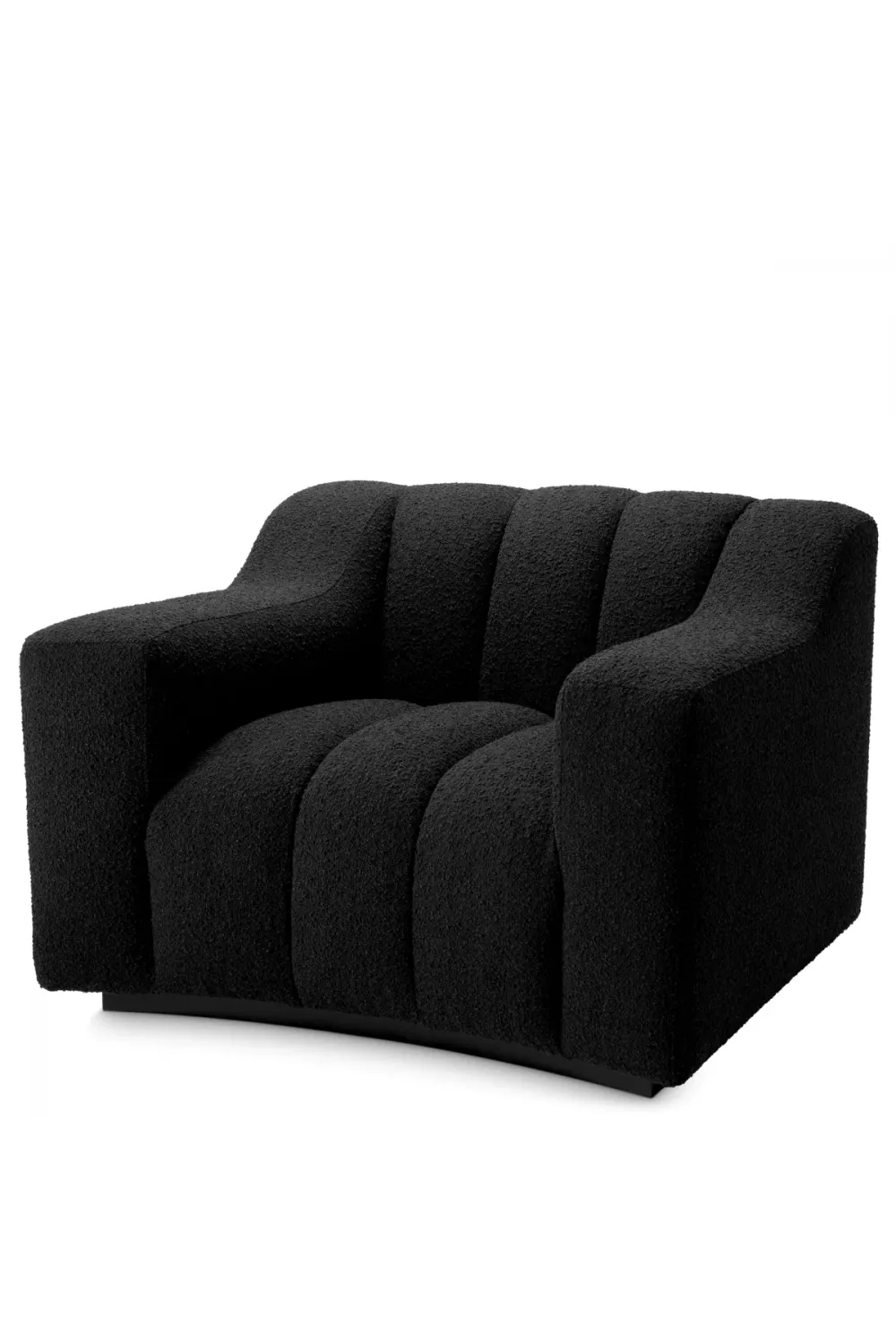 Luxury Curved Upholstered Sofa Chair with Deep Channel Stitching