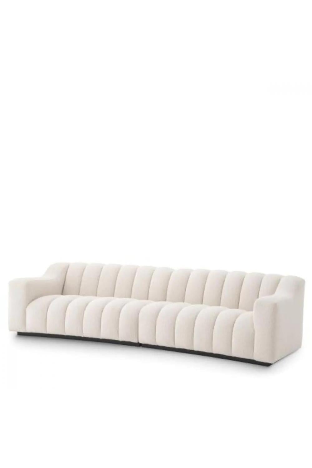 Luxury Curved Long Sofa with Deep Channel Stitching