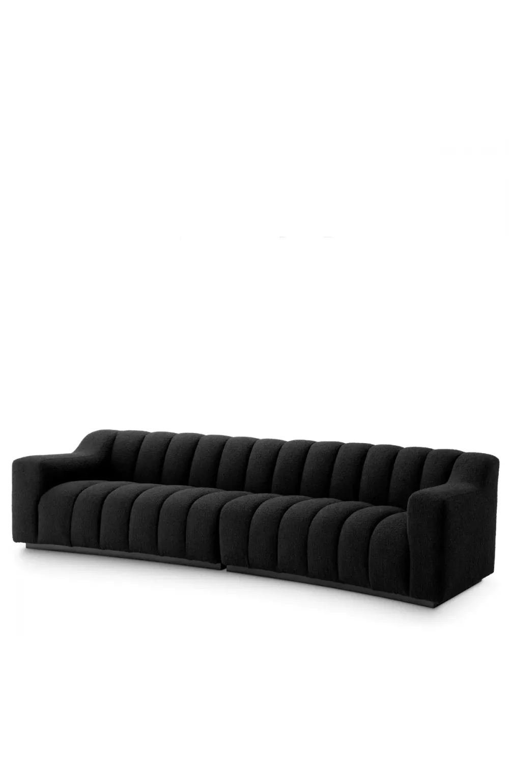 Luxury Curved Upholstered Long Sofa with Deep Channel Stitching