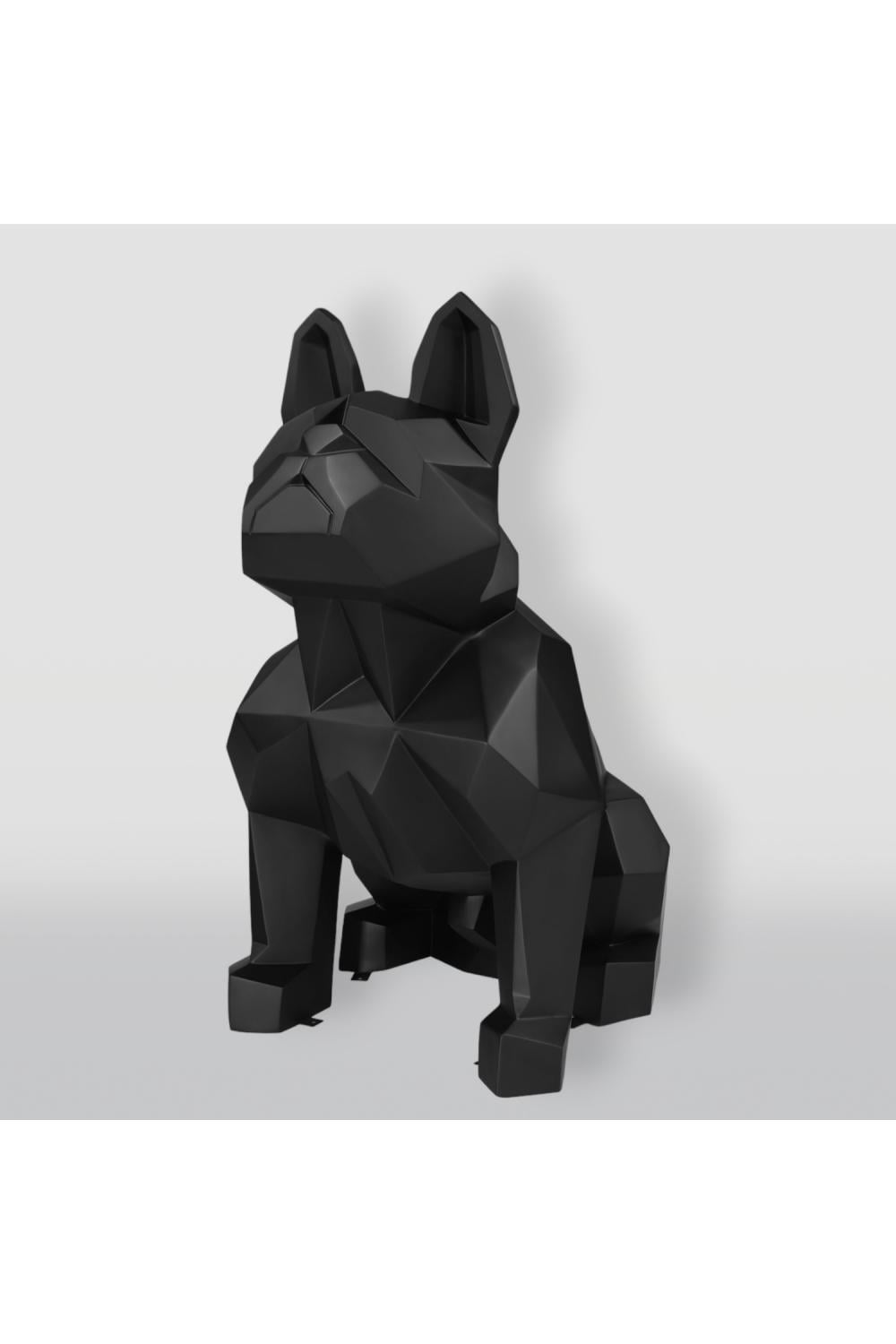 Luxury Geometric French Bulldog Fiberglass Sculpture – Single Color Edition