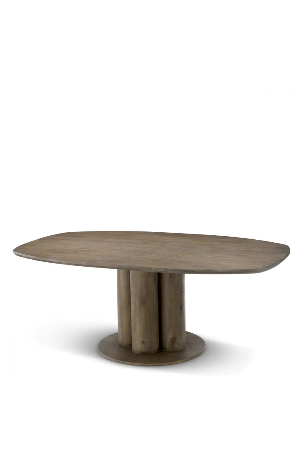 Luxury Silverstone Oak Veneer Curved Rectangular Dining Table