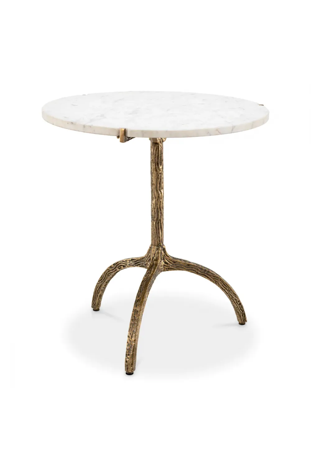 Luxury Round Marble Dining Table with Vintage Brass Base