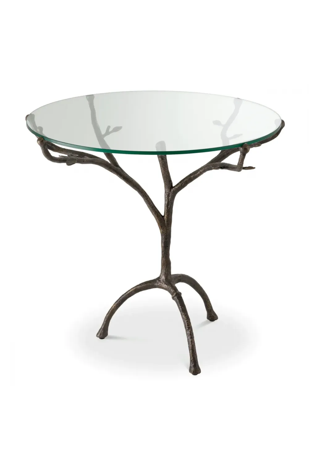 Luxury Botanical Bronze & Glass Round Dining Table