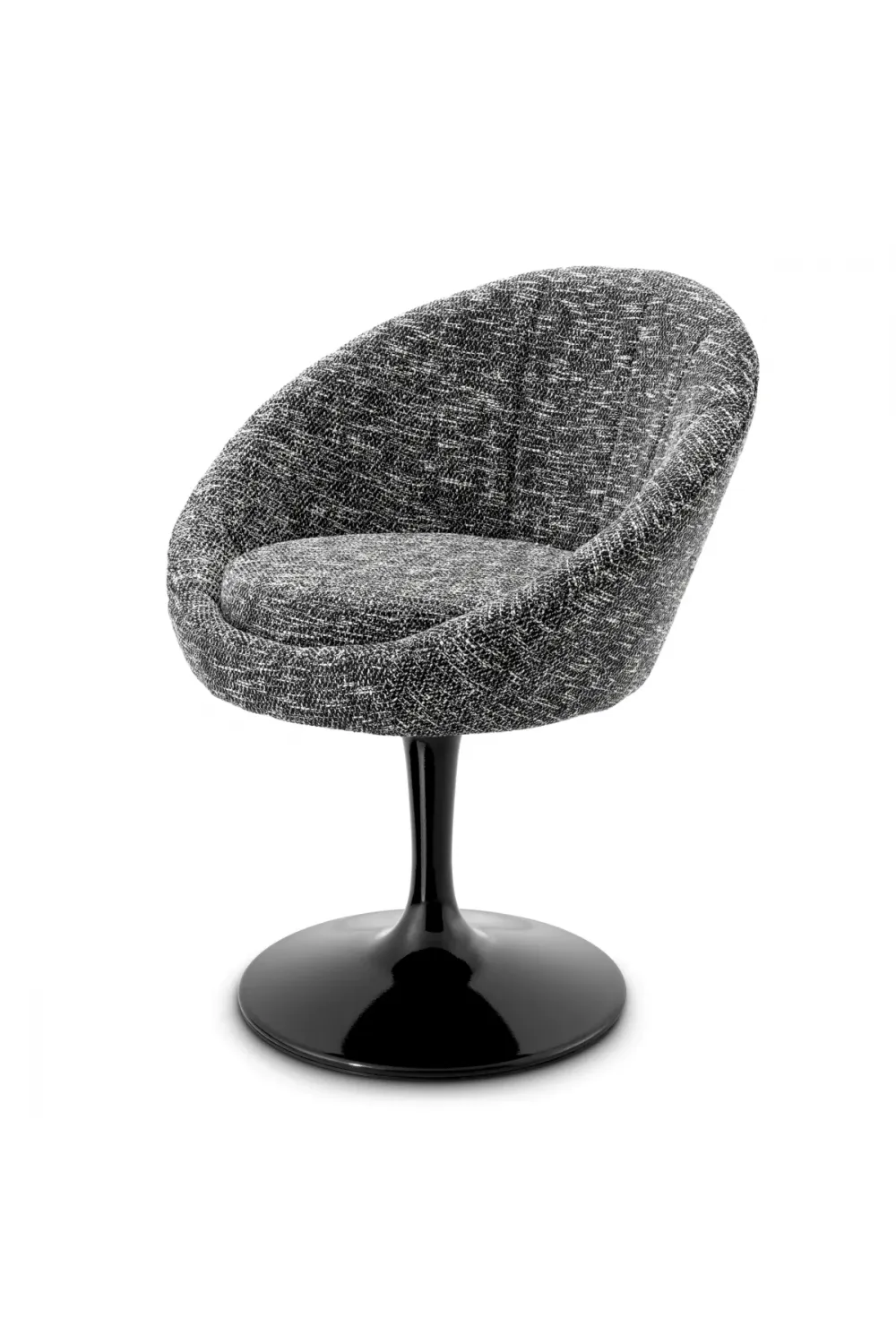 Luxury Upholstered Swivel Dining Chair with a Central Leg