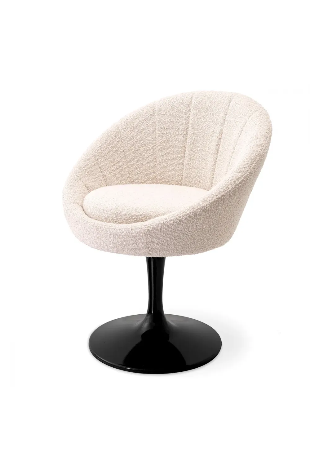 Luxury Upholstered Swivel Dining Chair with a Central Leg