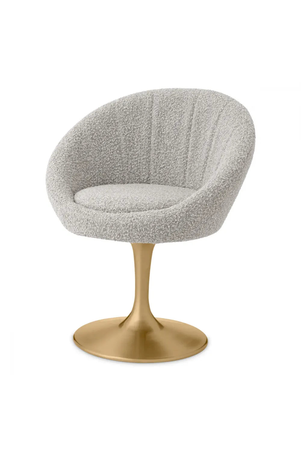 Luxury Upholstered Swivel Dining Chair with a Central Leg
