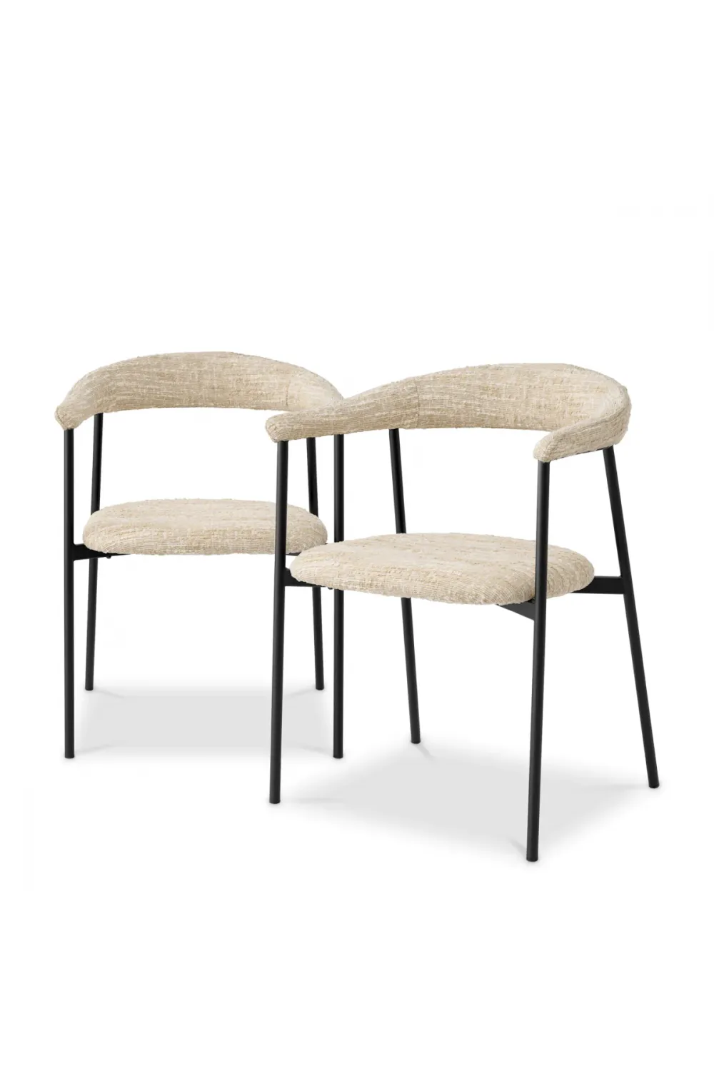 Luxury Bouclé Sonata Upholstered Dining Chair Set of 2
