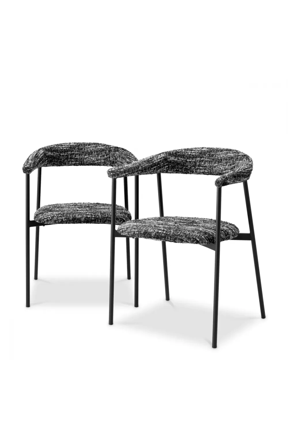 Luxury Bouclé Sonata Upholstered Dining Chair Set of 2