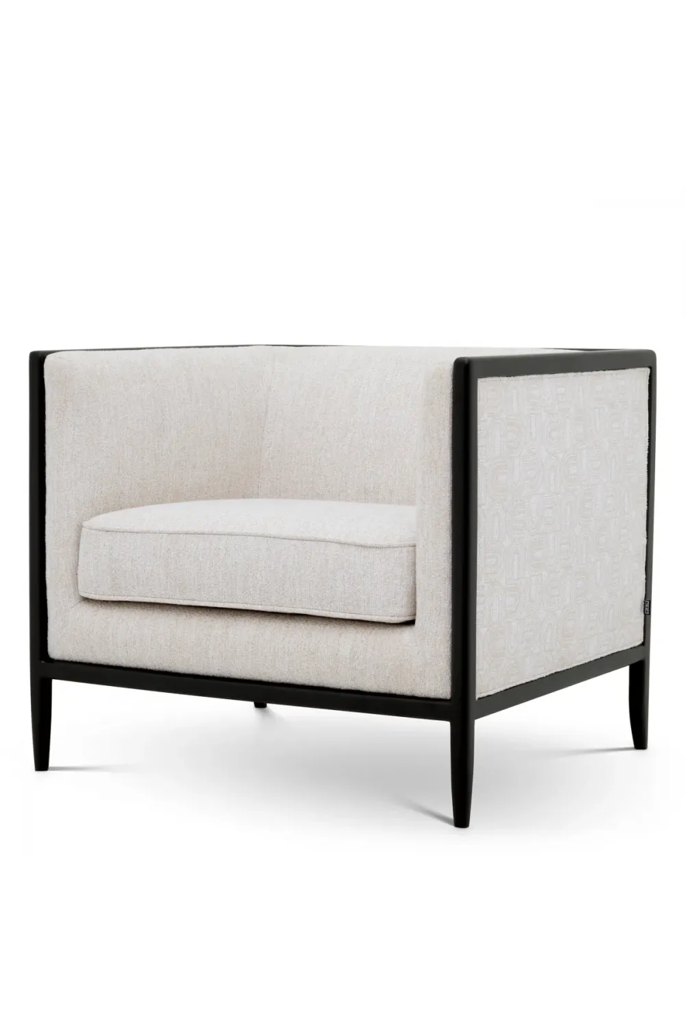 Luxury Two-Tone Upholstered Accent Chair with Black Frame