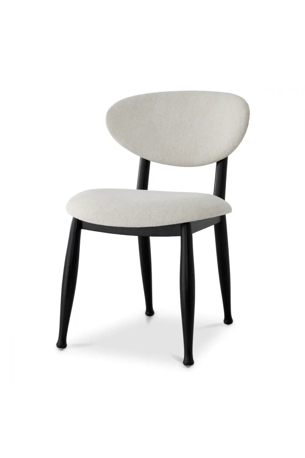 Luxury Curved Back Dining Chair in Sentier Cream & Black