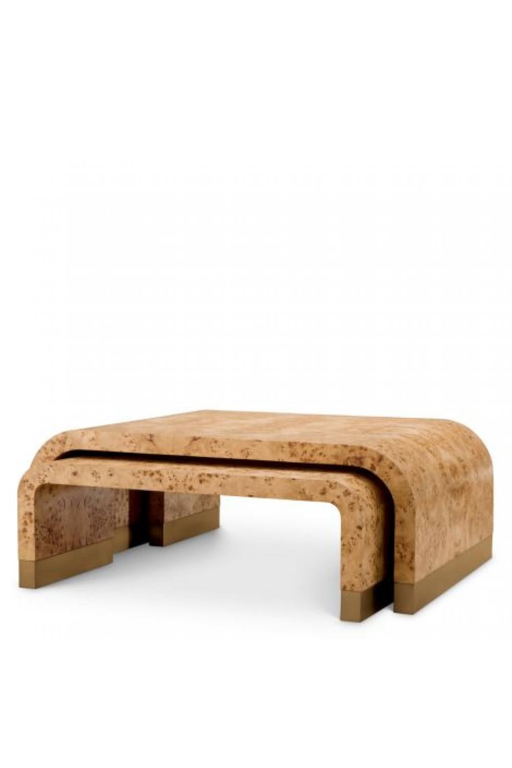 Luxuriöser rechteckiger hellbrauner Konsolentisch aus Mappa-Maser von Luxury Group International